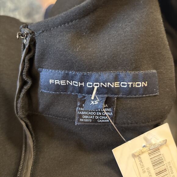 French Connection - Black Sleeveless Blouse With Faux Leather, Size XS, NWT - Picture 3 of 4